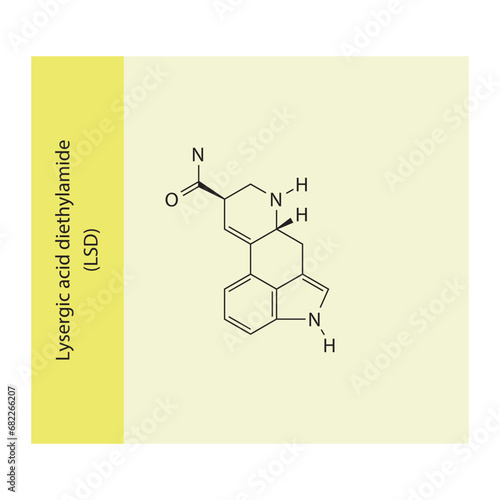 Molecular structure diagram of Sphingosine - a sphingoid base. pink Scientific vector illustration.