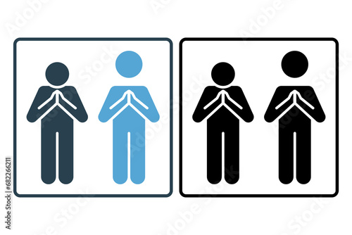 humility icon. solid icon style. simple vector design editable