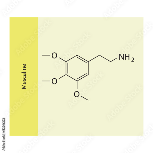 Molecular structure diagram of Sphingosine - a sphingoid base. blue Scientific vector illustration.