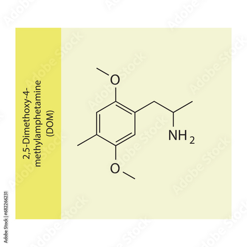 Molecular structure diagram of Sphingosine - a sphingoid base. yellow Scientific vector illustration.