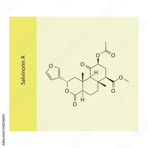 Molecular structure diagram of Sphinagnine - a sphingoid base. blue Scientific vector illustration.