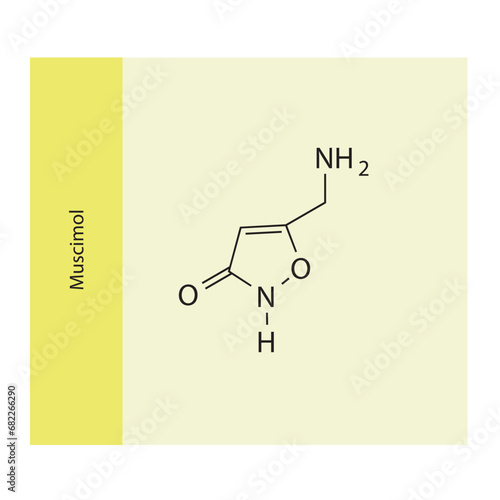 Molecular structure diagram of Sphinagnine - a sphingoid base. yellow Scientific vector illustration.