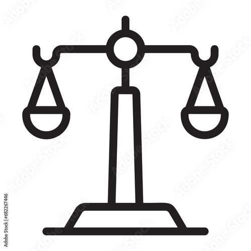 justice scale line icon
