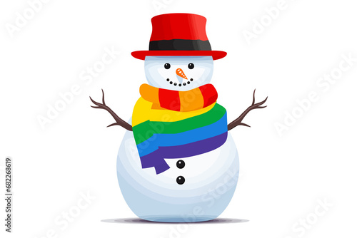 lgbt snowperson isolated vector style with transparent background illustration photo