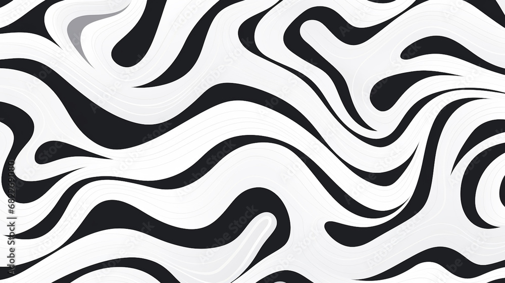 black and white wavy swirled seamless abstract vector background