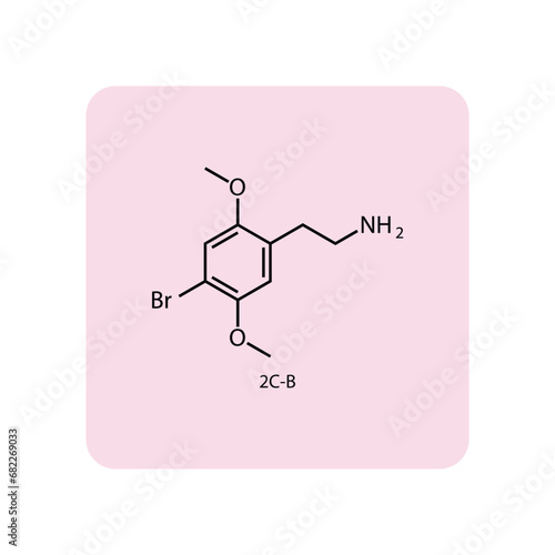 Diagram showing schematic molecular structure of Phosphatidylinositol 4,5-bisphosphate  Scientific vector illustration.
