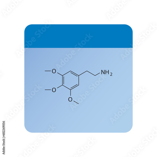 Diagram showing schematic molecular structure of Phosphatidic acid Blue Scientific vector illustration.