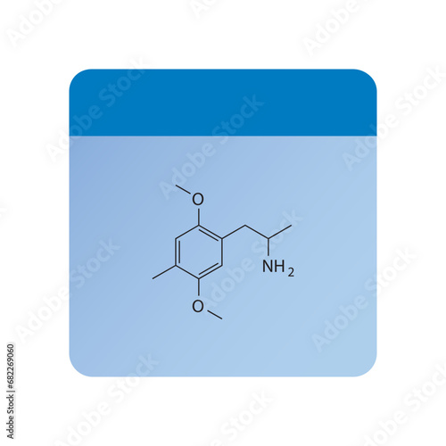 Diagram showing schematic molecular structure of Phosphatidylethanolamine Blue Scientific vector illustration.