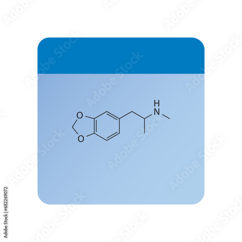 Diagram showing schematic molecular structure of Phosphatidylserine Blue Scientific vector illustration.