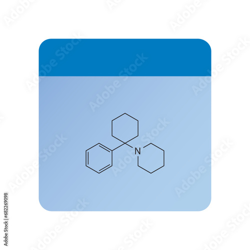Diagram showing schematic molecular structure of Phosphatidylglycerol Blue Scientific vector illustration.