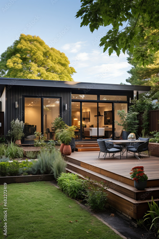 Obraz premium Wooden-style Cabin in the Forest