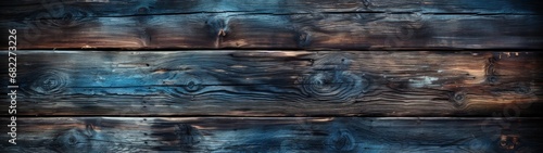 Weathered Wooden Wall with Blue and Brown Hues