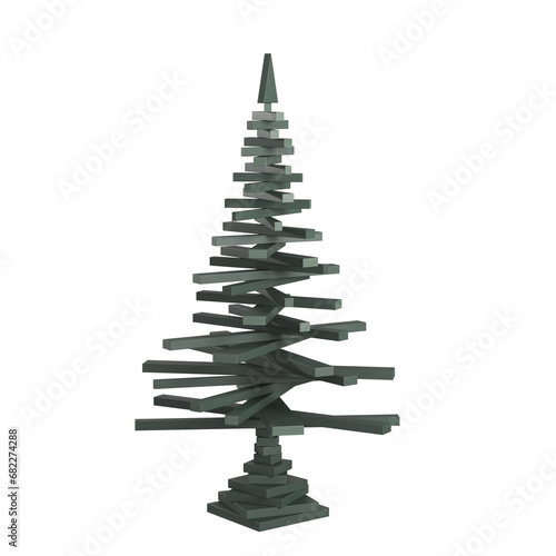 3d render of a christmas tree On transparent background PNG file. Can be used for invitations, greeting, wedding card 