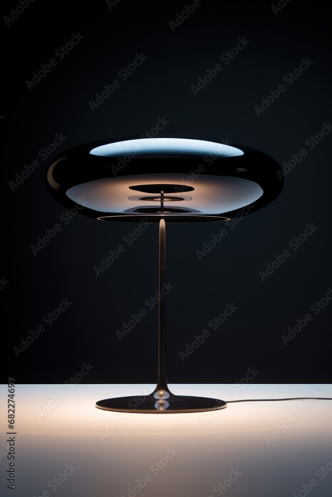 A clean glossy black surface with diffused pin light source AI generated illustration A clean glossy black surface with diffused pin light source AI generated illustration