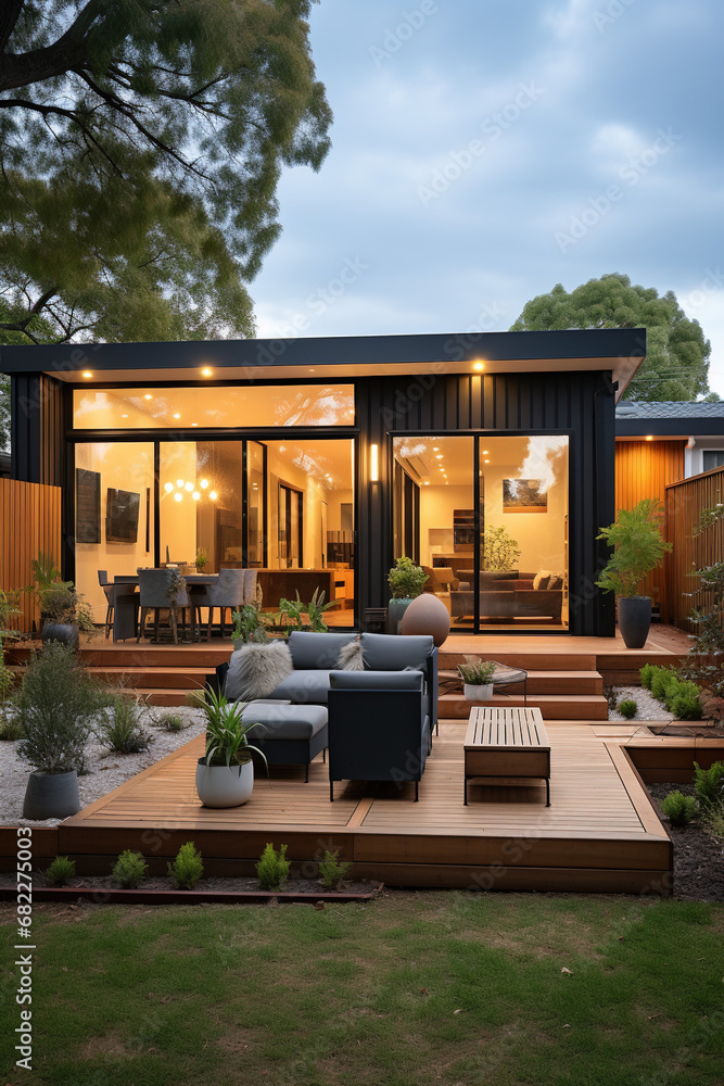 Wooden-style Cabin in the Forest