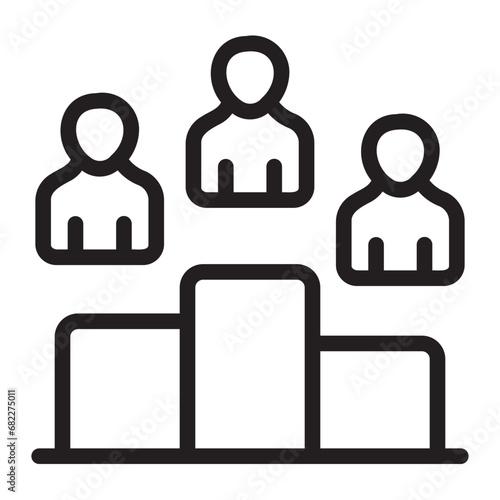 podium line icon