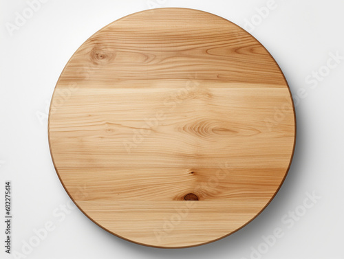the wooden board is shown upside down on a white background, in the style of tondo, aerial photography, photorealistic rendering created with Generative Ai photo