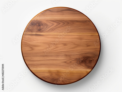 the wooden board is shown upside down on a white background, in the style of tondo, aerial photography, photorealistic rendering created with Generative Ai photo