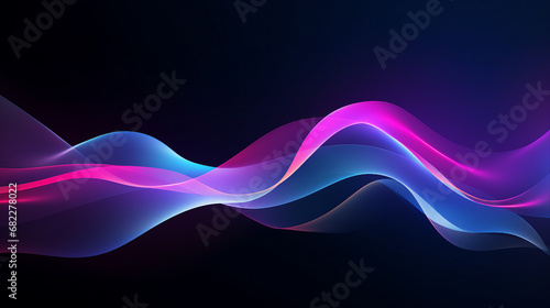 Dark Abstract Glowing Wave: Mystical Cosmic Background