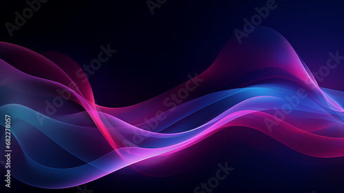 Dark Abstract Glowing Wave: Mystical Cosmic Background