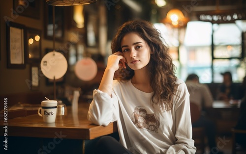 Young Woman's Coffee Time Comfort
