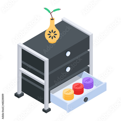 Barber Shop Interior Isometric Icon