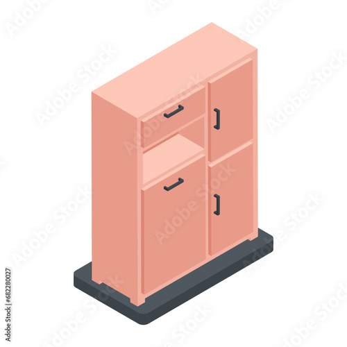 Barber Shop Interior Isometric Icon