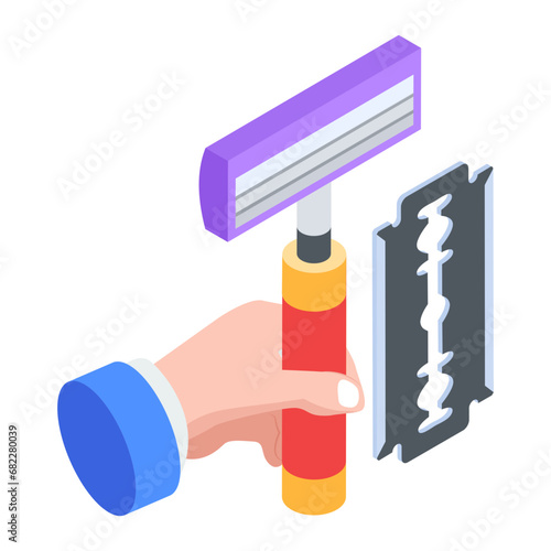 Barber Shop Interior Isometric Icon
