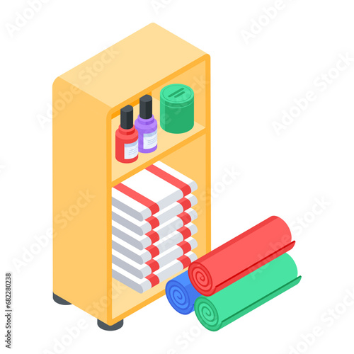 Barber Shop Interior Isometric Icon