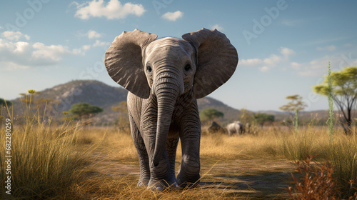 African elephant calf 8K created with Generative Ai © Andrii Yablonskyi