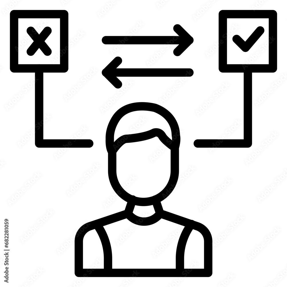 Decisiveness Line Icon Decisiveness Line Icon