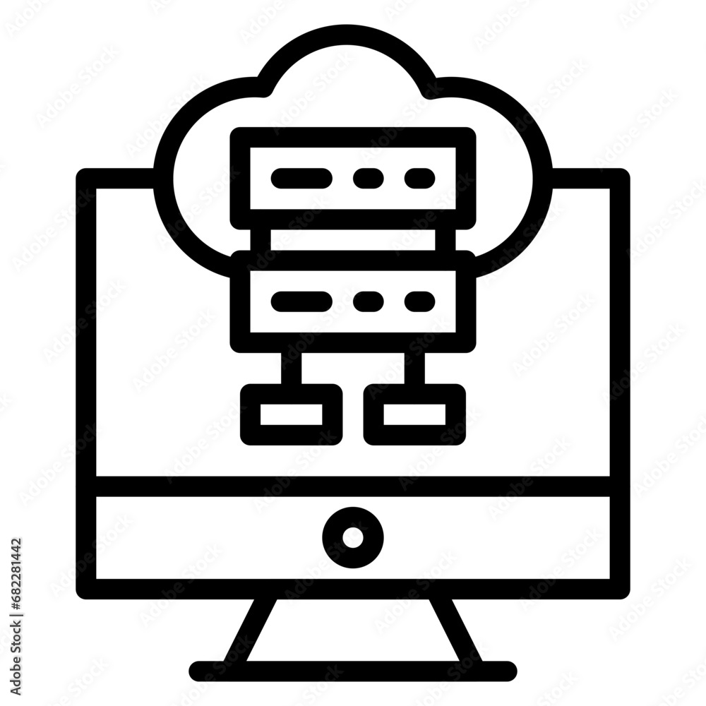 Network Virtualization Line Icon Network Virtualization Line Icon