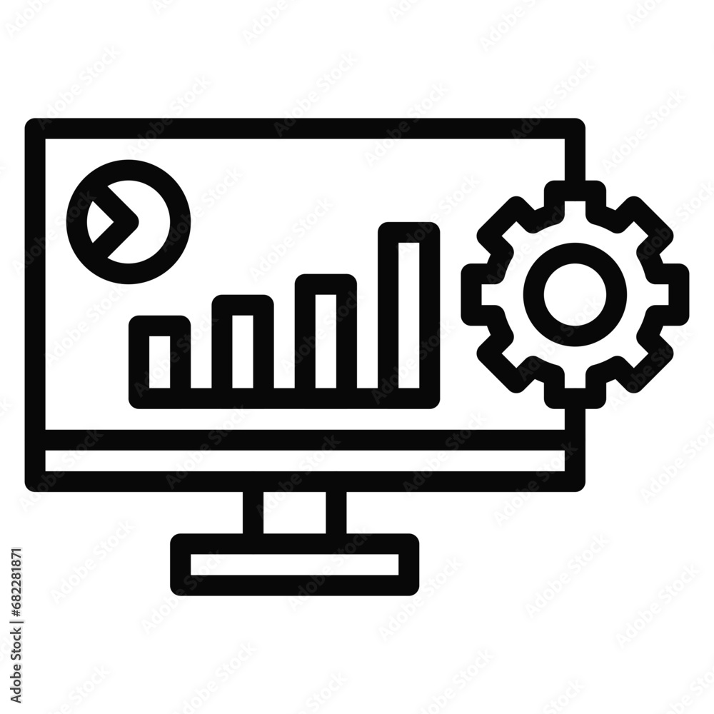 Business Intelligence Line Icon Business Intelligence Line Icon