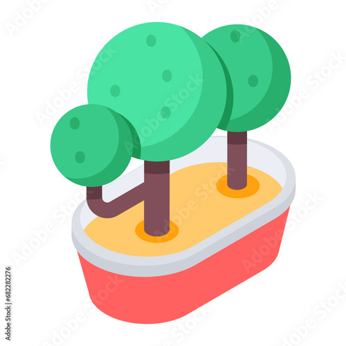 Isometric Garden  Trees icons