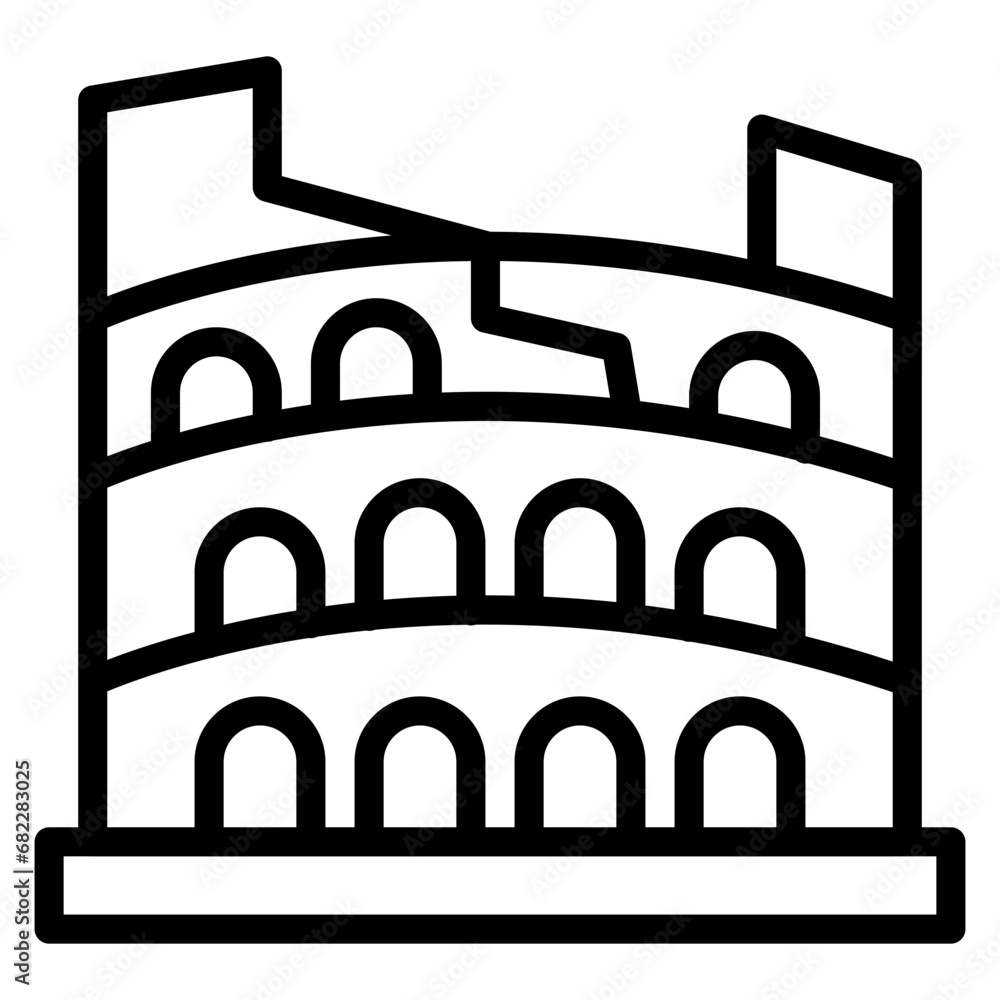 Colosseum Line Icon Colosseum Line Icon