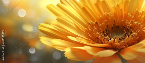 Calendula officinalis flower bokeh abstract background created with Generative Ai