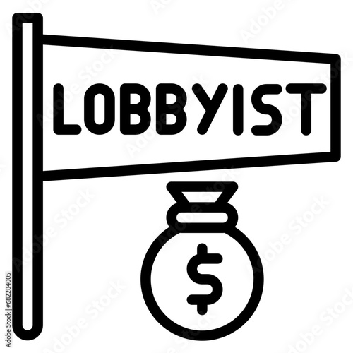 Sleazy Lobbyist Line Icon