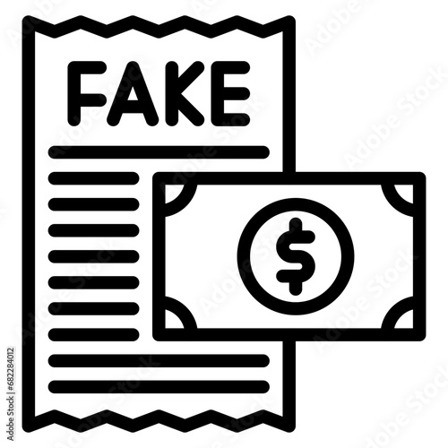 Counterfeit Bills Line Icon