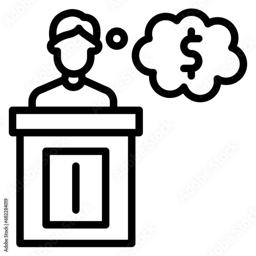 Bribed Witness Line Icon