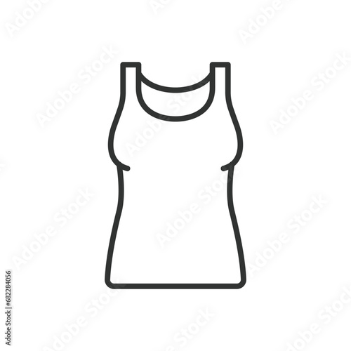 Woman Singlet icon line design. Icon, Singlet, Woman, Tank, Top, Apparel, Clothing, Fashion, Style, Icon vector illustrations. Woman Singlet editable stroke icon.