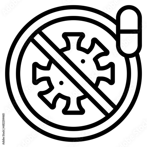 Antiviral Medication Line Icon