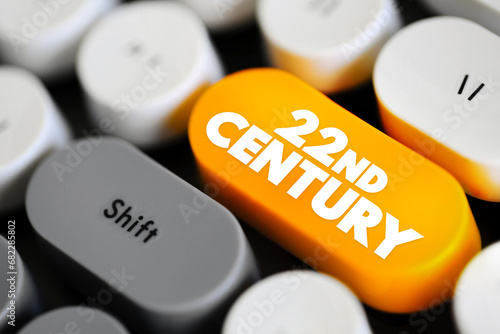22nd Century is the next century, It will begin on January 1, 2101, text concept button on keyboard photo