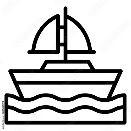 Yatch Line Icon