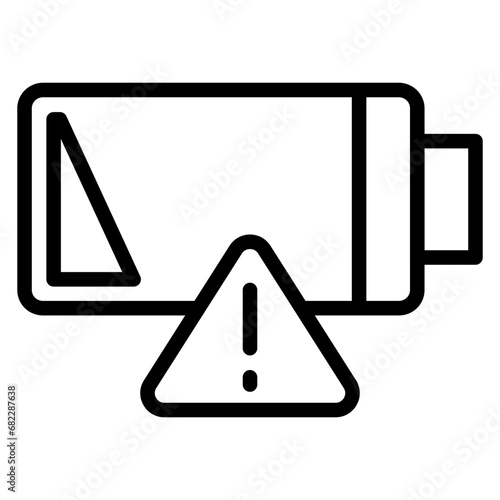 Empty Battery Line Icon