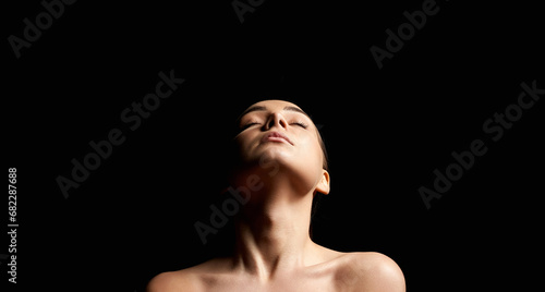 Sensual Nude Woman in the dark. Beautiful Naked Body Girl