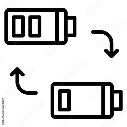 Swappable Batteries Line Icon