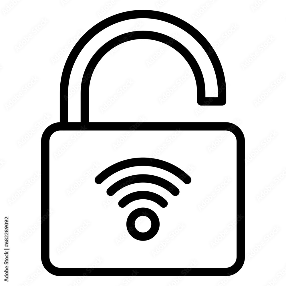 Open Smart Lock Line Icon Open Smart Lock Line Icon