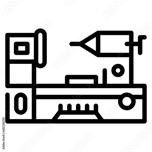 Lathe Machine Line Icon