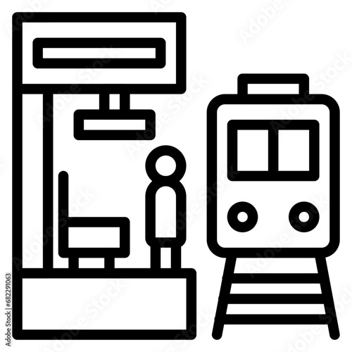 Train Platform Line Icon