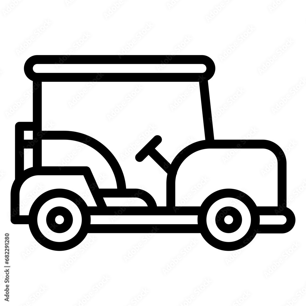 Golf Buggy Line Icon